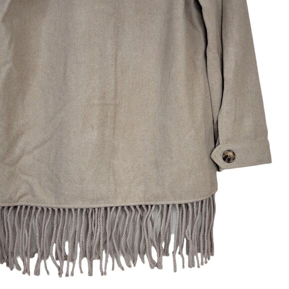 Laundry by Shelli Segal Womens M Fringe Shaket in Silver Mink Tan NEW - Picture 9 of 12